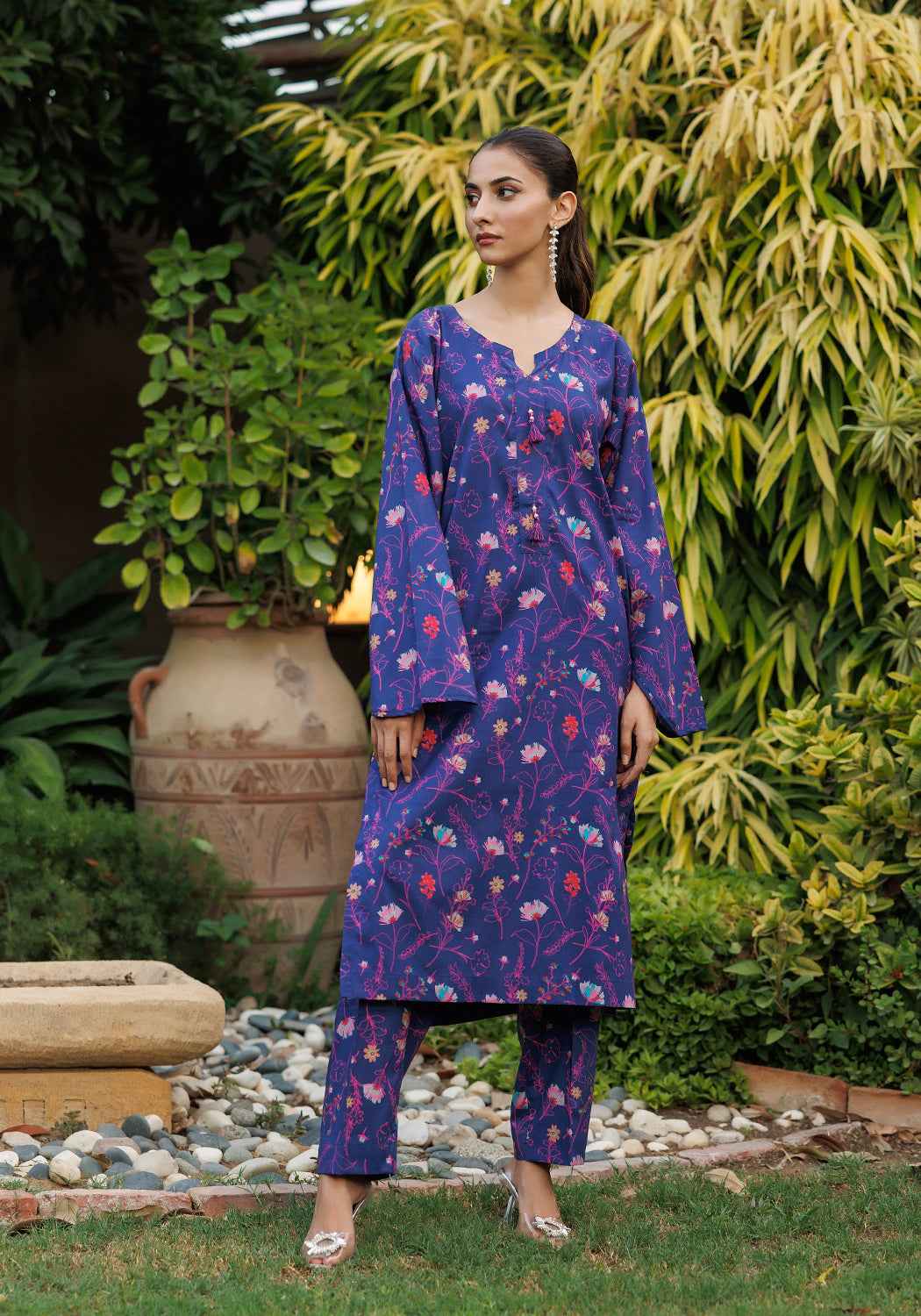 Eclipse Blossom -  2 PC Stitched Lawn Suit - Zarasi.pk