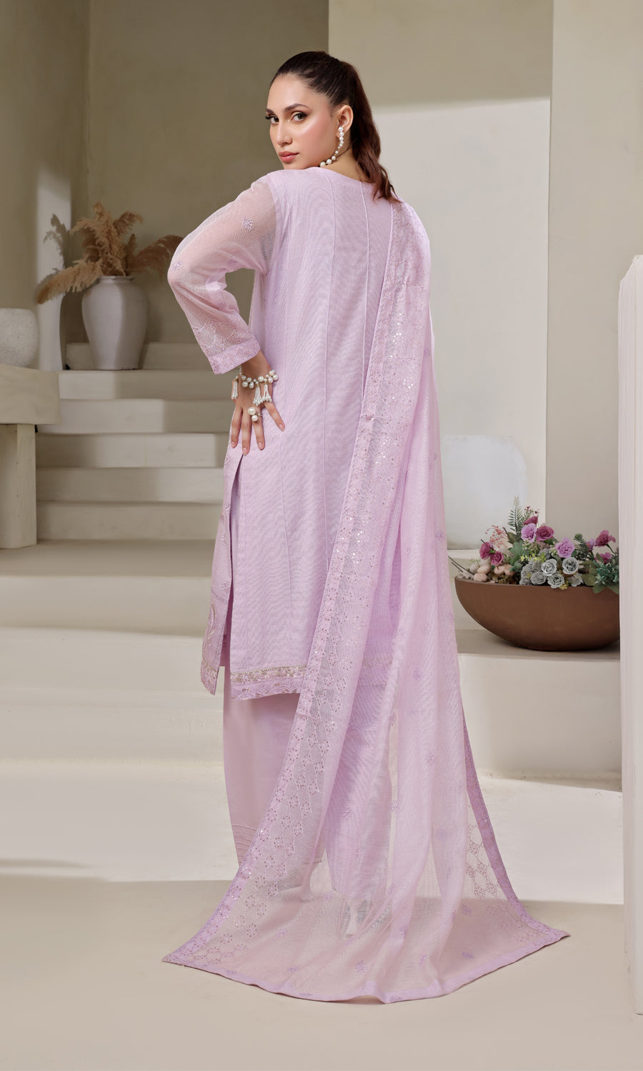 Shamooz Stitched 3 Piece Luxury Festive Eid Collection'2025-Lavender SE-012