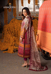 Asim Jofa Aira Summer Prints Ajar-04 Embroidered Jacquard 3 Pcs