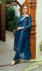 Morbagh By Shamooz Stitched 3 Piece Formals Collection'2025-Teal SEM-0841