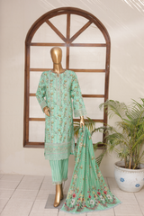 Mummy & Me By Suntex Stitched 3 Piece Emb Chikankari Lawn Suit-OS-2611