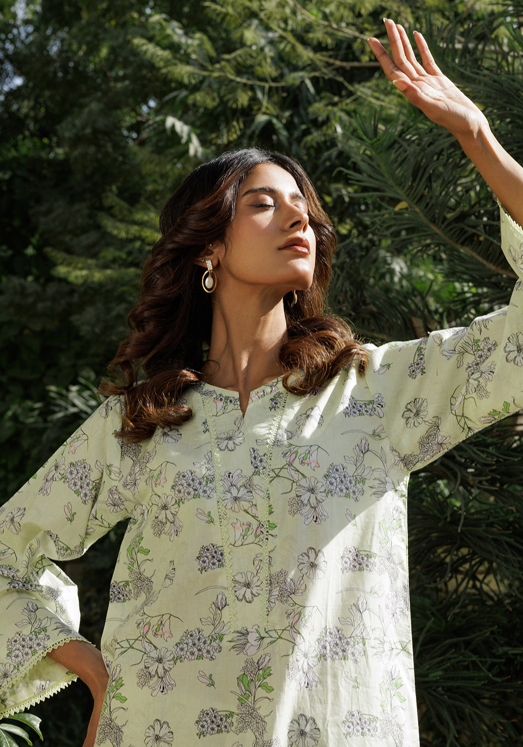 Zarasi.Pk Stitched 2 Piece Printed Lawn Collection'2025-Lime Bloom