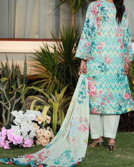 Chameli Studio-Aqua Breeze Lawn Digital Print 3 Piece Unstitched Suit-WRTS-0018