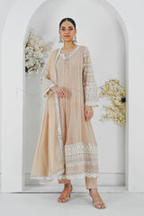 Manahils Stitched Formals Kurti 121-Crimson Glow- Peach