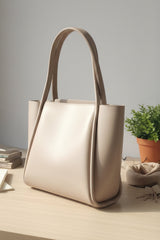Fineur Pyramid Biege Tote Bag Premium leather ladies purse for office and university Pakistan