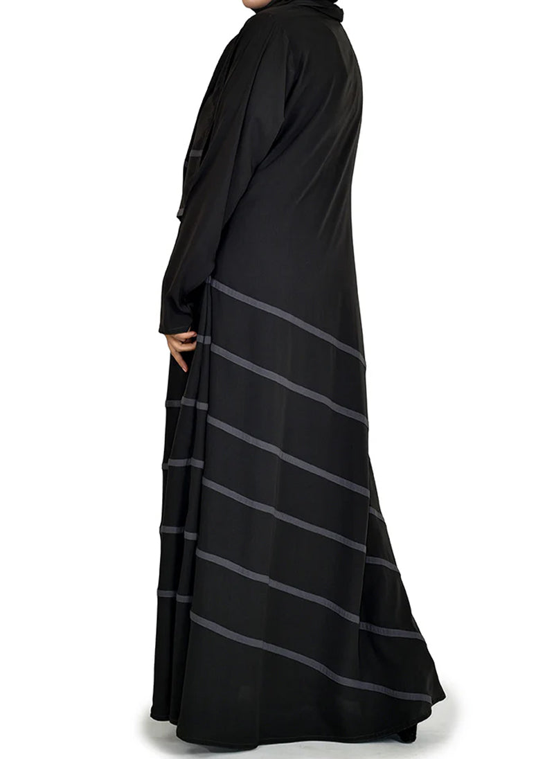 Hijab Ul Hareem Stripes Style Designer Abaya 0120-R-124