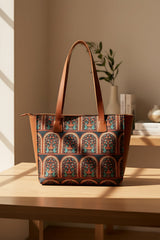 Fineur Side Rexine Canvas Tote Heritage Arch