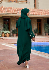 Abaya.Pk Green Floral Embroidery Abaya | Velora