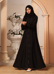 Fabric Front Open Abaya 0118-R-239