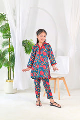 Silcot Stitched Co Ords Kids Summer Lawn Suit-Mini Petals