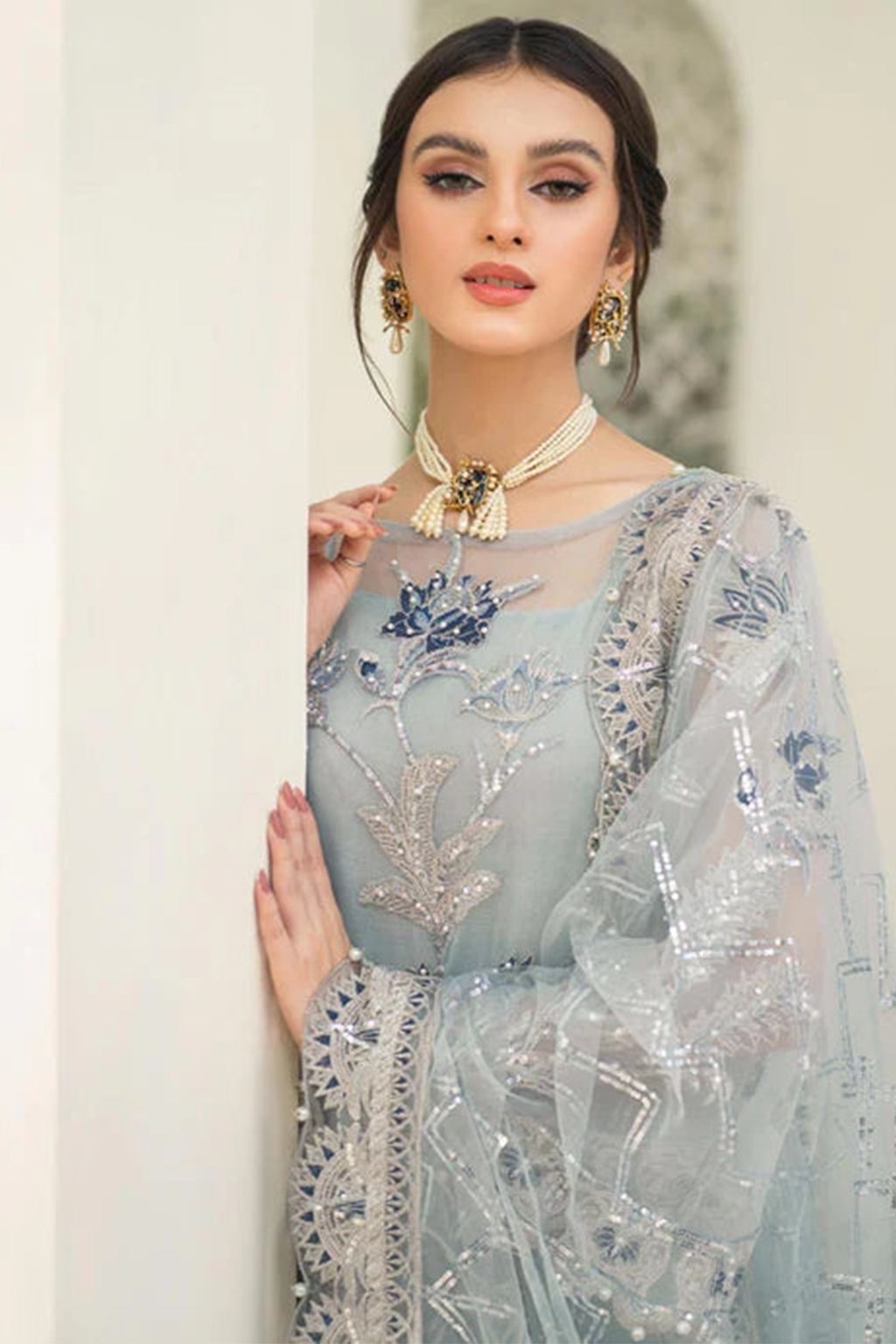Meeral Unstitched 3 Piece Luxury Formals Pret Collection'2025-Falak - Meeral Luxe