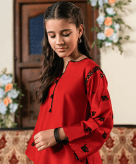 Kaanthaa Stitched 2 Piece Cotton Silk Formals Kids Suit-Surkhab Stitched (2-Piece)