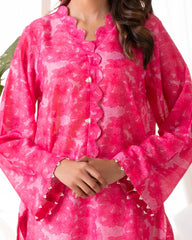 Ayla Studio Stitched PRINTED ESSENTIAL 2PC - Pink Passion