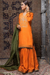 Zaaviay Stitched Eid Edit Naranji (Three Piece)