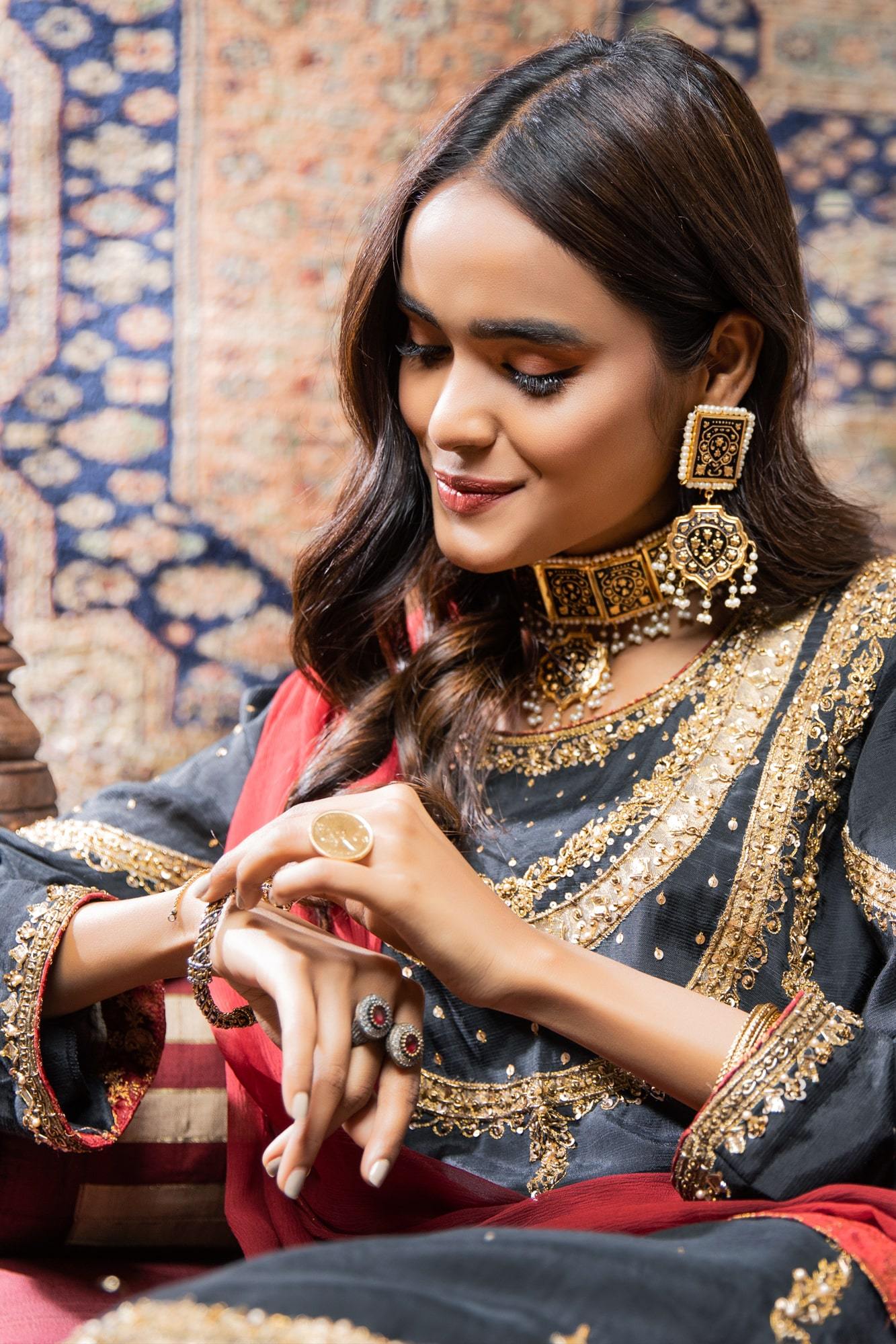 Zaaviay Stitched Eid Edit Shabnami (Three Piece)