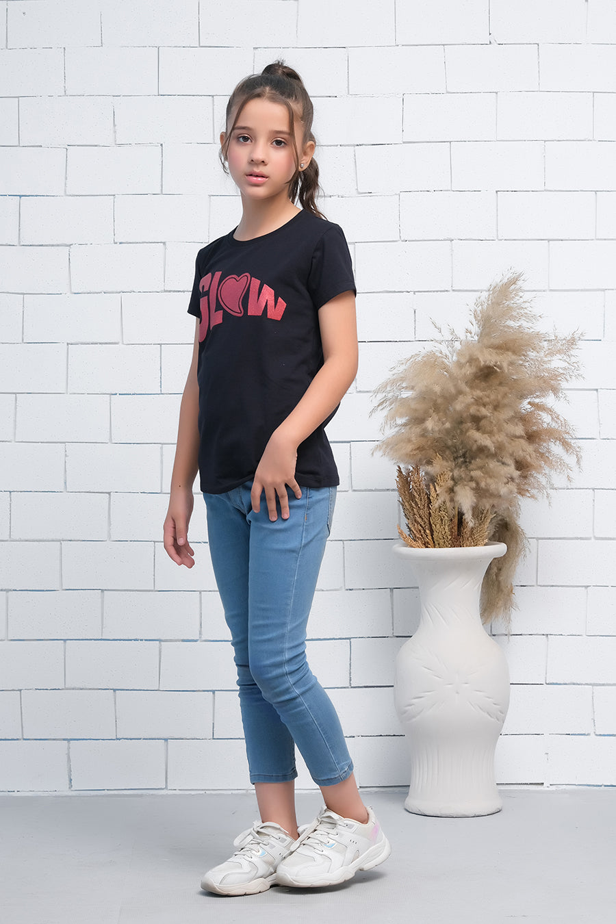 Sprinkles Stitched 1 Piece Summer Shirts Kids Collection'2025-Black Short Sleeves Glow Print Tee