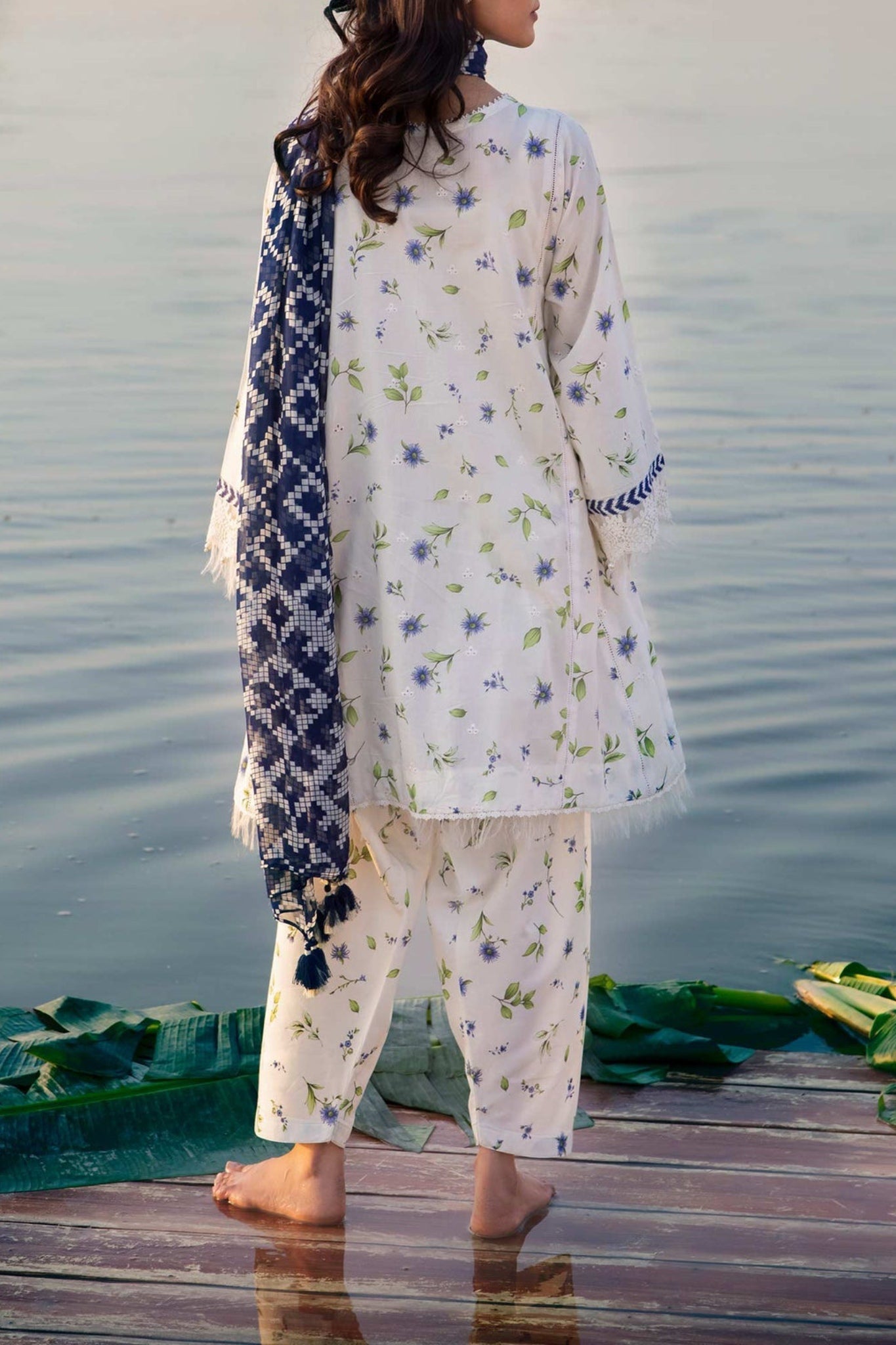 M Basics By Maria B Unstitched 3 Piece Emb Lawn Eid 2 Collection'2024-D-01-A