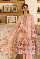 Zarwisha By Humdum Unstitched 3 Piece Digital Printed Emb Lawn Collection'2025-D-01