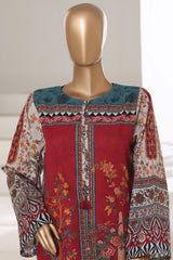 Sada Bahar Stitched Co Ords Printed Khaddar Suit-PR-40-Maroon
