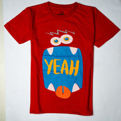 Kjunction Boys Half Sleeves-Printed T-Shirt (Alien)