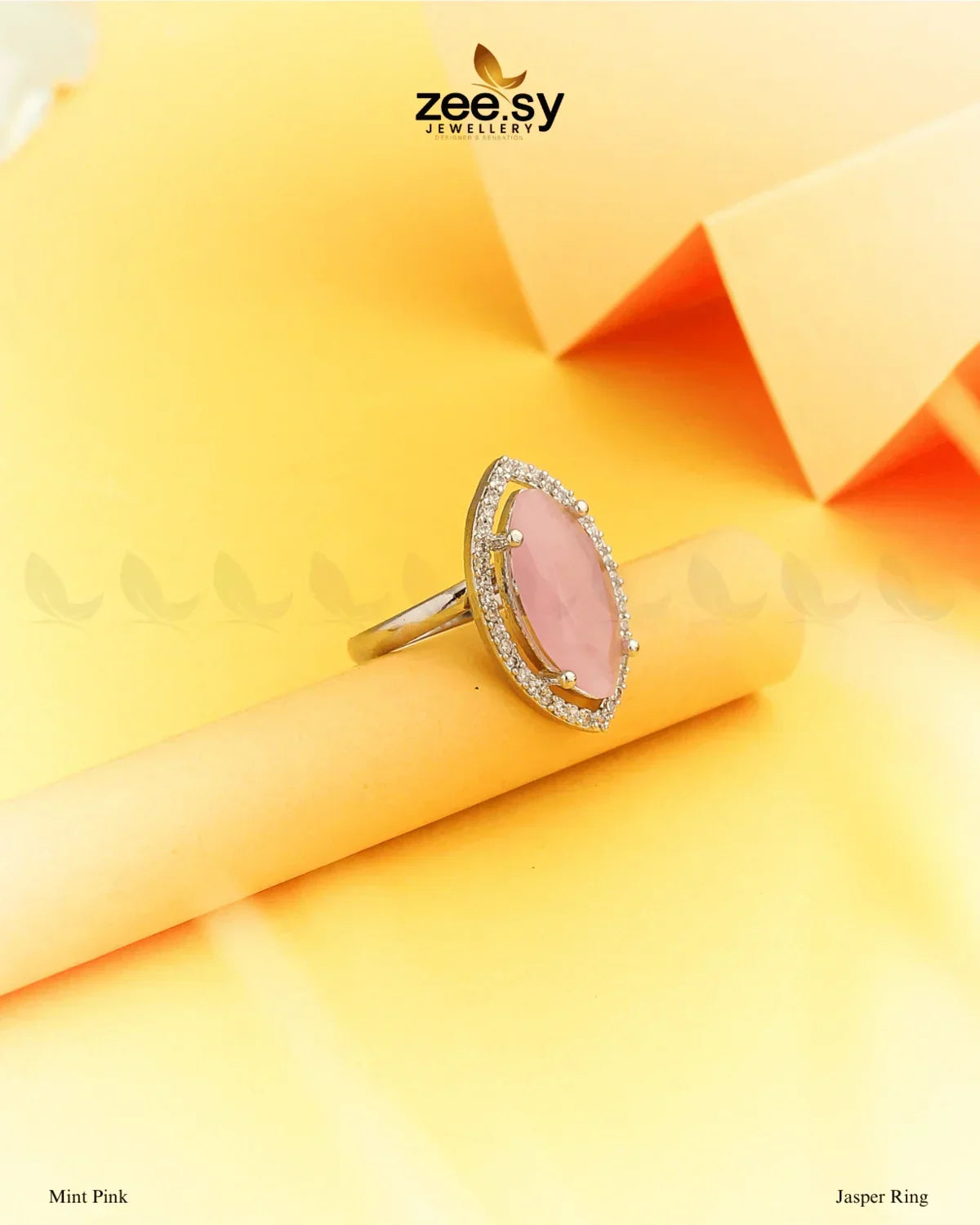 Jasper Ring Mint pink - Zeesy Jewellery