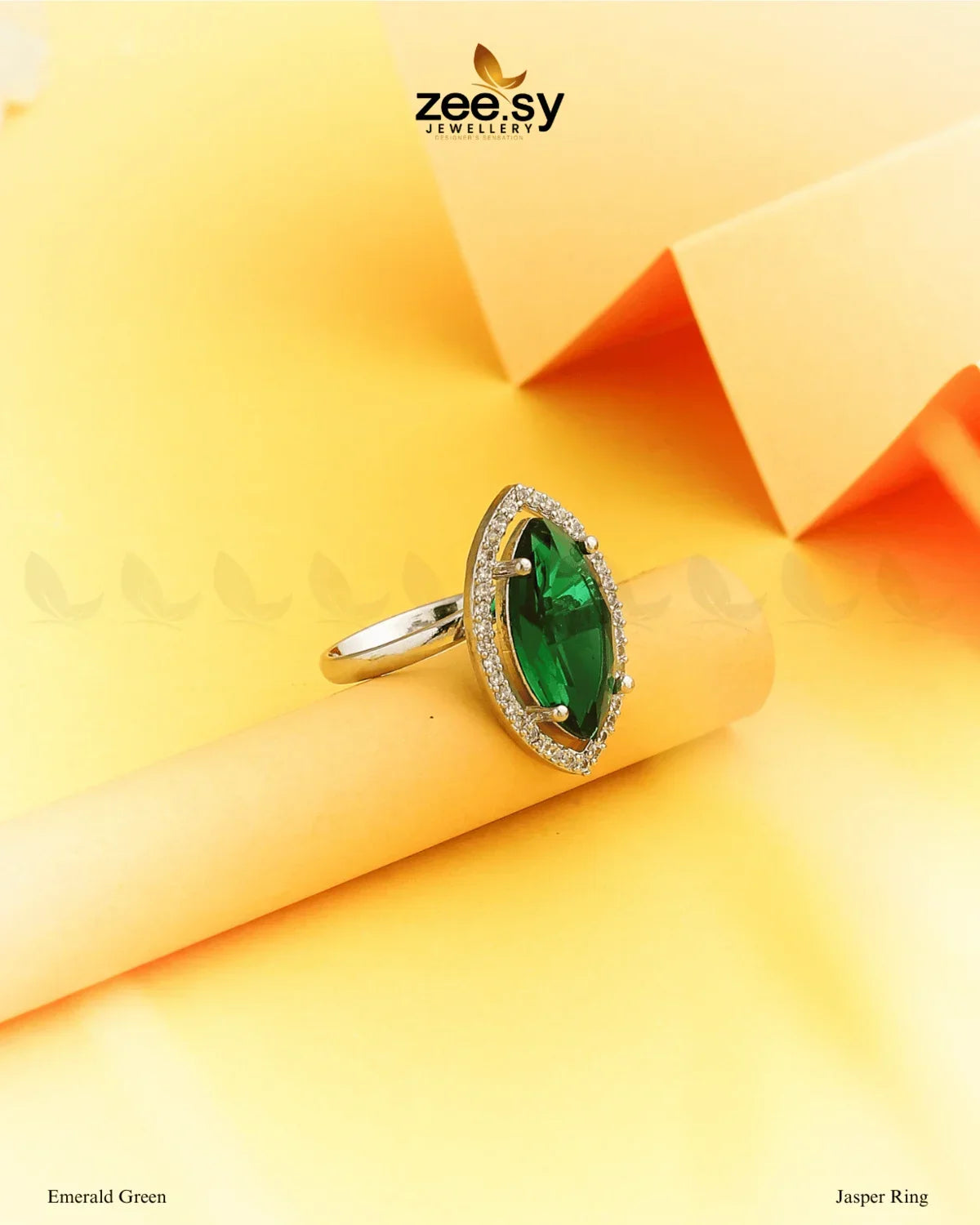Jasper Ring Emerald Green - Zeesy Jewellery
