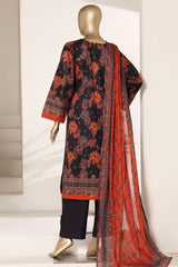 Sada Bahar Stitched 3 Piece Printed Lawn Vol-02 Suit-PR-4494-BLACK