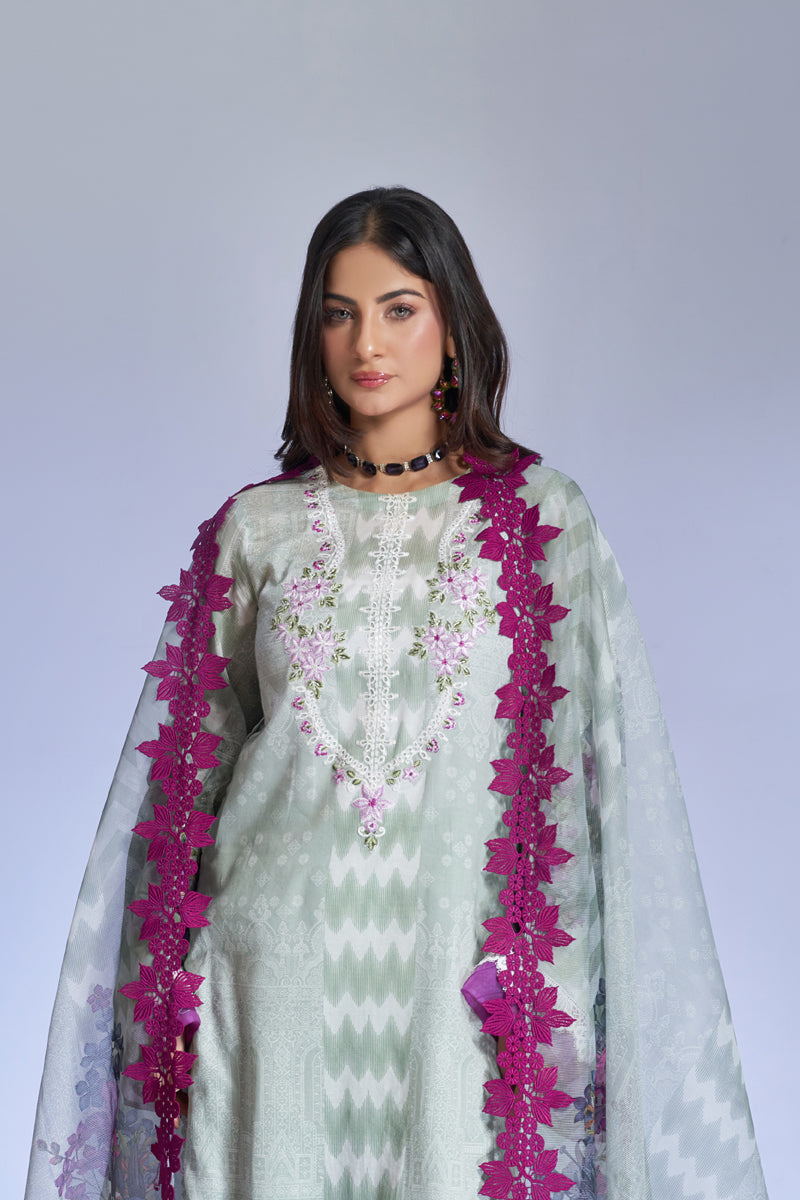 The Affordables By Mariam Malik Unstitched 3 Piece Digital Printed Lawn Collection'2025-Icy Mint