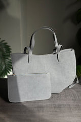Fineur Luxora Suede Tote Bag - Grey