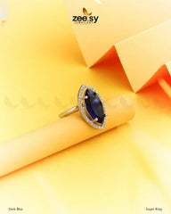 Jasper Ring Dark Blue - Zeesy Jewellery
