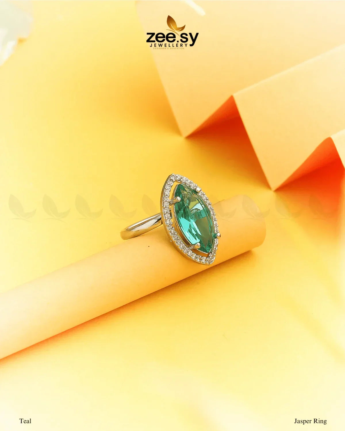 Jasper Ring Teal - Zeesy Jewellery
