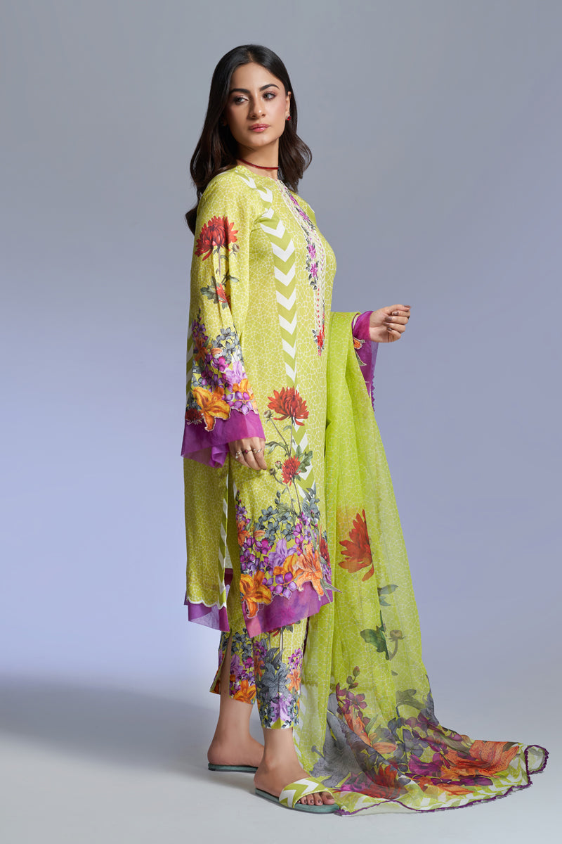 The Affordables By Mariam Malik Unstitched 3 Piece Digital Printed Lawn Collection'2025-Floral Green