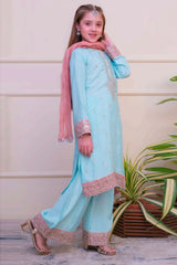 Shanzey Stitched 3 Piece Luxe Raw Silk Edit Formals Collection'2025-SHK-4802-Sky Blue