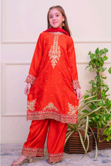 Shanzey Stitched 3 Piece Luxe Raw Silk Edit Formals Collection'2025-SHK-4805-Rust