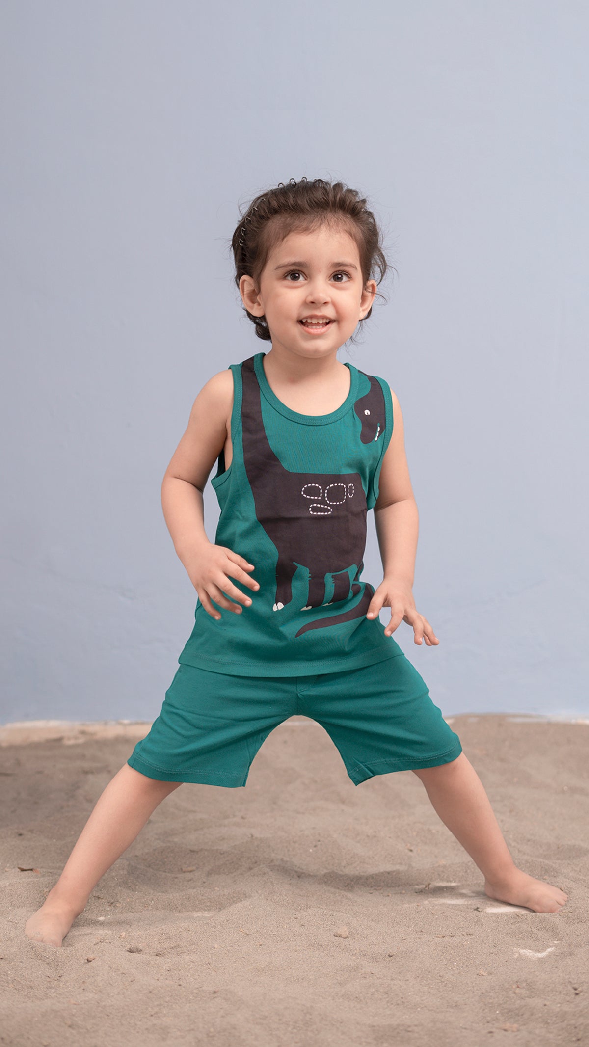 12 AM By Khawar Latif Hanging Dinosaur Kids Tank Top with Shorts