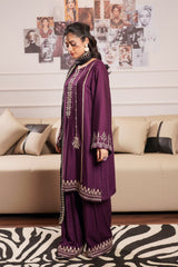 Modern Modesty By G Basics Gulmina Stitched 3 Piece Winter Suit-LILAC (3PC)
