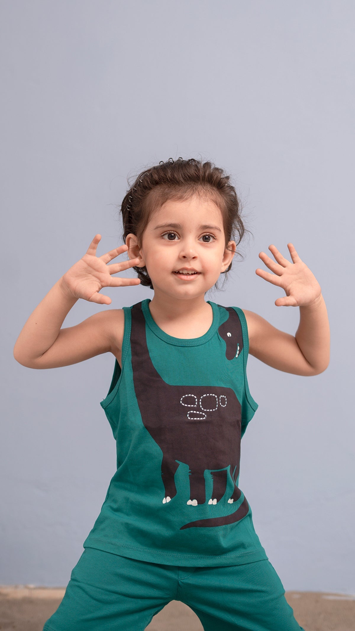 12 AM By Khawar Latif Hanging Dinosaur Kids Tank Top with Shorts