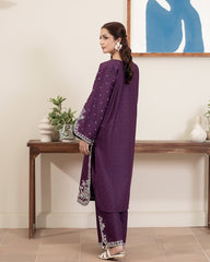 Flutterby Stitched 2 Piece Cotton Satin Winter Collection'2025-Areeba - pr