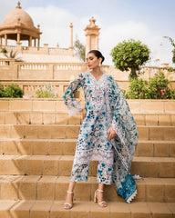 Zainab Chottani Unstitched 3 Piece Eid Luxury Lawn Collection'2023-ZC-04-A