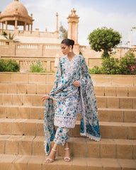 Zainab Chottani Unstitched 3 Piece Eid Luxury Lawn Collection'2023-ZC-04-A