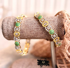 Made For Her Bloom Zircon Bangles – Green - KKB1014