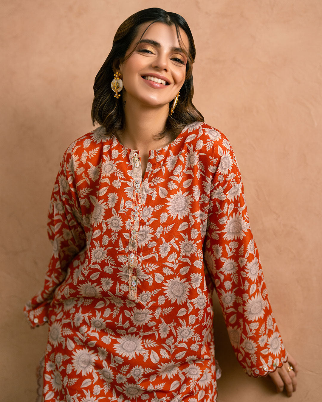 Ayla Studio Stitched PRINTED ESSENTIAL 2PC CO-ORD - Fiesta
