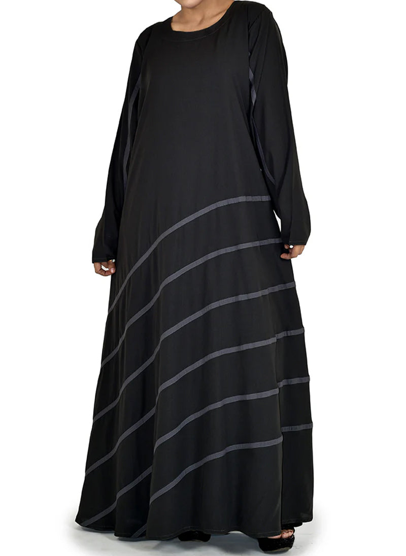 Hijab Ul Hareem Stripes Style Designer Abaya 0120-R-124