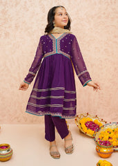 Eid Ka Andaaz By Modest Stitched 3 Piece Formals Collection'2025-9075-Purple