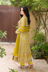 Manahils Stitched Formals Kurti 122-Divine- Mustard