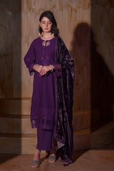 Aayra Stitched Winter Collection'2025-AY1142 - Mystic Plum 3Pc