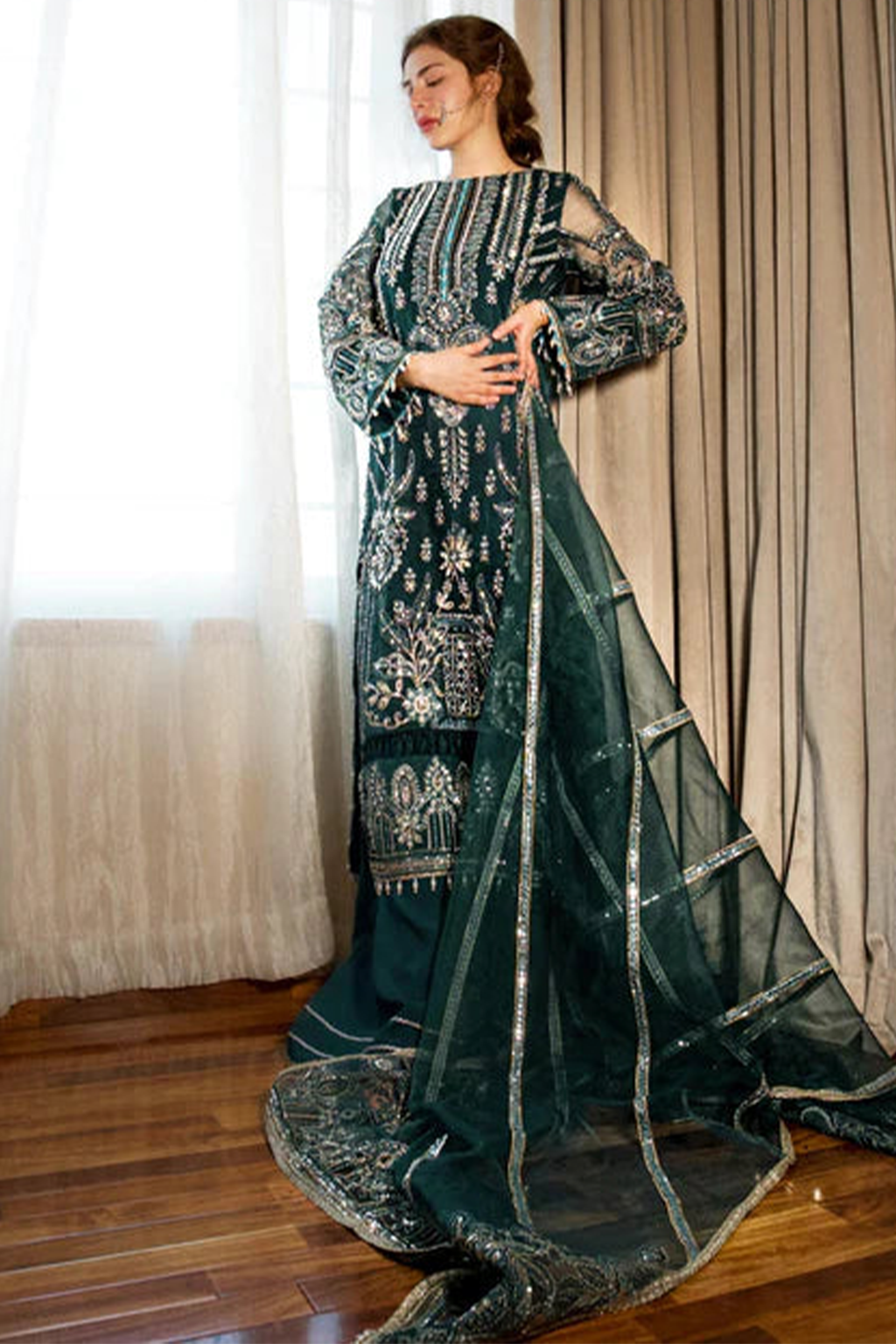Meeral Unstitched 3 Piece Luxury Formals Pret Collection'2025-Meeral - Dilaab