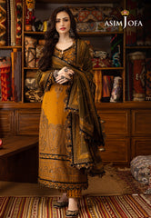 Asim Jofa Kashmiri Taanka - Embroidered Shawl collection Ajkt-12 Embroidered Slub Raw Silk 3 Pcs