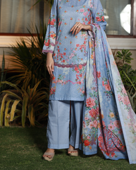 Chameli Studio-Dreamy Meadow  Lawn Digital Print 3 Piece Unstitched Suit-WRTS-0017