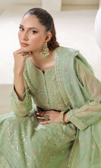 Shamooz Stitched 3 Piece Luxury Festive Eid Collection'2025-Sea Green SE-014